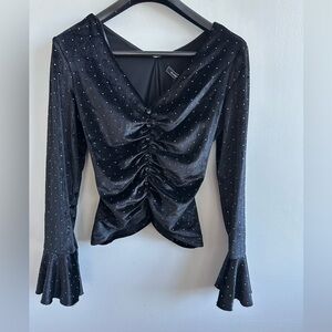 BCBGMaxazria Black Velvet Top